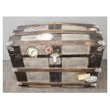 Vintage dome top trunk w/ travel stickers-