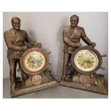 2 vintage FDR "Man of the Hour" figural clocks-