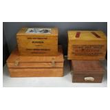 4 wooden boxes incl 2 adv. ammo crates- 8"H