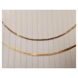 2- 14k Italy gold necklaces 8.7g total -