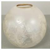 Antique etched ball shade- 6"H 2 1/2" opening
