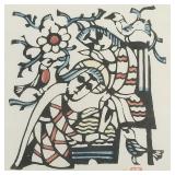 Sadao Watanabe signed woodcut print dated 1972-