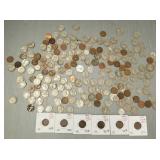 Gp asst U.S. coins - some Indian head pennies,