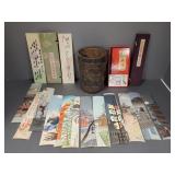 Gp incl woodblock small panels & a tribal wooden