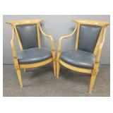 2 William Switzer French Empire style arm chairs