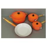 4 pcs Le Creuset enameled cast iron cookware