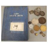 Gp foreign coins, etc. & coin stock book