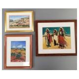 3 small Southwest artworks: Bangs signed oil