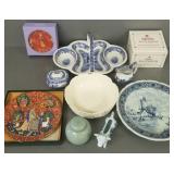 Group assorted ceramics & glass incl Spode blue &
