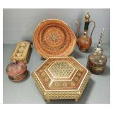 Gp of boxes, etc incl finely inlaid-