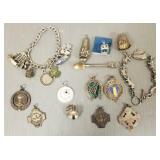 Gp sterling silver jewelry incl charm bracelet,
