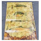 Large signed Riggsbee fish painting on canvas w/