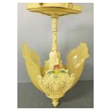 Vintage ceiling light fixture w/ slip shades-