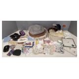 Group vintage hats, hankies, purses & group bridal