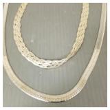 2 Italy sterling silver necklaces- 55.5g total;
