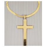 14K gold cross pendant necklace- 11.6g total;