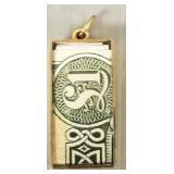Vintage 9k gold fold $1 currency charm 3.3g