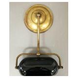 Antique emeralite type brass & green glass piano