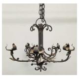 Wrought iron 5 light candle chandelier- 20"D 16"H