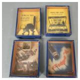 4 WWII vintage marble games incl military- 4 1/2"H