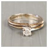 14K white gold & natural diamond solitaire