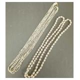 2 freshwater pearl necklaces- 1 w/14K gold clasp-