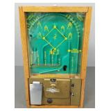 1 cent baseball gumball machine in wood case-