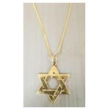 14K gold pendant necklace- 3.9g total- Star of