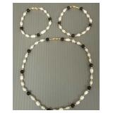 3 pcs 14k gold & pearl, etc beaded jewelry incl