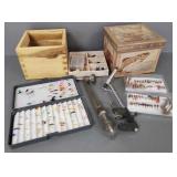 Gp fishing flies & fly tying vices, etc.