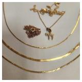 Gp asst 14k & 1- 10k gold chains, etc (As Is-