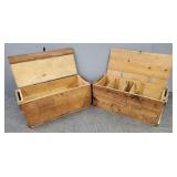 2 vintage wood military shipping crates- 1 w/