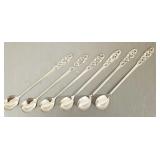 6 silver ice tea spoons stamped 830 Norway-
