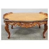 Vintage carved wood low table- 18 1/2"H