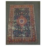 Vintage handmade Sarouk rug- garden scene-