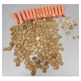 Lg gp of Lincoln cents incl 40 toz of wheat