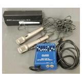 2 Sony ECM220 microphones & an MXR equalizer -