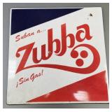 Porcelain enameled Zubba advertising tabletop sign