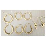 4 pair 14K & 10K gold hoop earrings- 4.3g total;