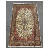 Finely knotted Persian Tabriz pattern rug 5