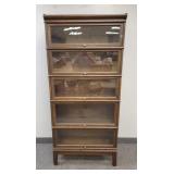Antique 5-section oak stacking bookcase w/