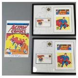 2 framed Superman 1st day covers, etc & one