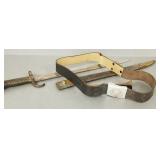 2 military items incl WWI bayonet 24"L w/ scabbard