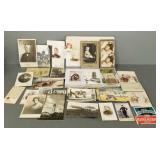 Group ephemera incl postcards in album,