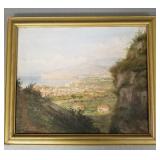 Signed seaside oil on canvas dated 1958-
