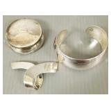 2 pcs sterling silver jewelry & an 800 silver box