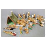 16 vintage Barclay metal toy soldiers & vehicles
