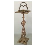 Antique ornate metal smoke stand- 26 1/2'H