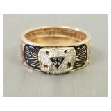 Tested 10K gold 32nd degree Masonic band