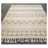 Contemporary woven burlap area rug- 11' 1' x 8' 1'